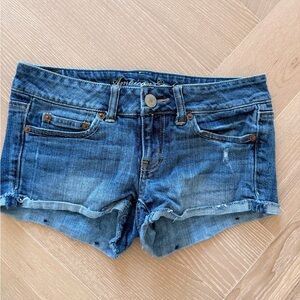 American Eagle Outfitters Women's Distressed Blue Jean Shorts